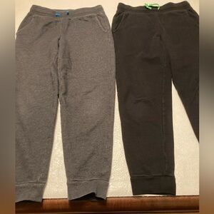 2 Pairs of Tek  gear Kids Sweatpants Joggers - Gray and Black Large boys